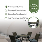 Four Seasons Courtyard Belmont 5 Piece All Weather Patio Furniture Dining Set -