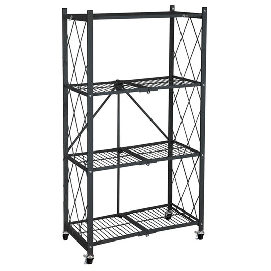 Origami 4 Pack 4 Tier Folding Garage Shelves Heavy Duty Shelving with Wheels - 415228