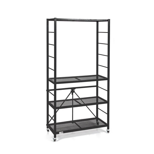Origami 3 Pack Folding Steel Storage Rack, Adjustable Shelves, R2 Series, Black - 415215
