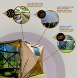 CLAM Quick Set Venture 9x9 Ft Portable Canopy + Clam Quick Set Screen (2 Pack) - 399153