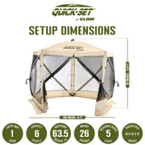 CLAM Quick Set Venture Canopy with Clam Quick Set Screen Hub Tent, Tan (2 Pack) - 399164