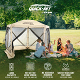 CLAM Quick Set Venture Canopy with Clam Quick Set Screen Hub Tent, Tan (2 Pack) - 399164