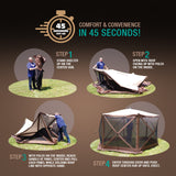 CLAM Quick Set Venture Canopy with Clam Quick Set Screen Hub Tent, Tan (2 Pack) - 399164
