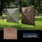 CLAM Quick Set Venture Canopy with Clam Quick Set Screen Hub Tent, Tan (2 Pack) - 399164