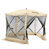 CLAM Quick Set Venture Canopy with Clam Quick Set Screen Hub Tent, Tan (2 Pack) - 399164