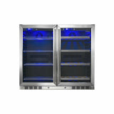 Kings Bottle 39'' Under Counter Wine And Beer Fridge Combo - KBU28LRX