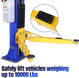 WEIZE 10,000 lbs Two Post Car Lift, Clearfloor, Overhead Auto/Truck Lift, 220V, 60Hz, 3HP - PLA-1001