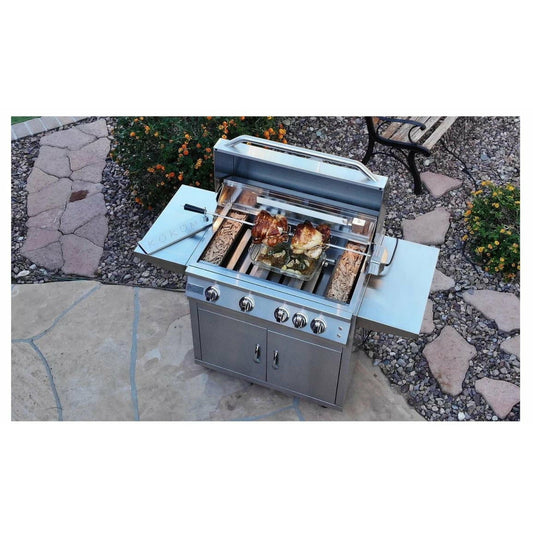 KOKOMO 32" 4-Burner BBQ Grill, Lights & Locking Casters - KO-BAK4BG-PRO