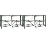 Origami R3 Foldable 3-Tiered Shelf Storage Rack & Wheels, Pewter (4 Pack) - 253008