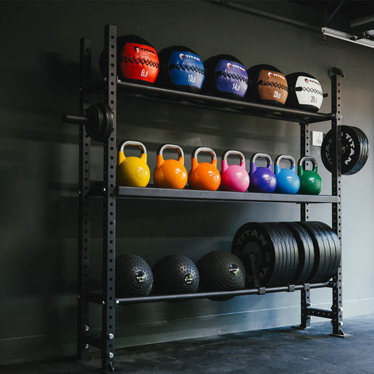 Titan fitness Elite Series Mass Storage System with Bumper Plate & Medicine Ball Shelves - 401934