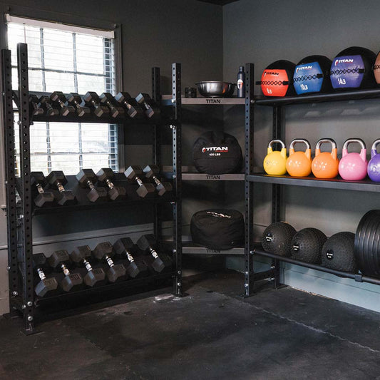 Titan fitness Elite Series Mass Storage System with Adjustable Shelves & Corner Shelves - 401946