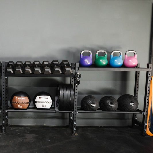 Titan fitness Elite Series Extension Unit Mass Storage System with Bumper & Medicine Ball Shelves - 401954