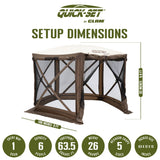 CLAM Quick-Set Adventure 9 x 9 Ft Portable Outdoor Camping Canopy Shelter, Brown - 409468