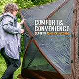 CLAM Quick-Set Adventure 9 x 9 Ft Portable Outdoor Camping Canopy Shelter, Brown - 409468