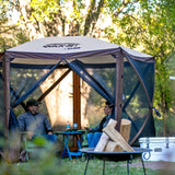 CLAM Quick-Set Adventure 9 x 9 Ft Portable Outdoor Camping Canopy Shelter, Brown - 409468