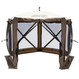 CLAM Quick-Set Adventure 9 x 9 Ft Portable Outdoor Camping Canopy Shelter, Brown - 409468