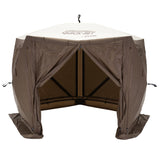 CLAM Quick-Set Adventure 9 x 9 Ft Portable Outdoor Camping Canopy Shelter, Brown - 409468