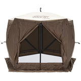 CLAM Quick-Set Adventure 9 x 9 Ft Portable Outdoor Camping Canopy Shelter, Brown - 409468