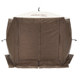 CLAM Quick-Set Adventure 9 x 9 Ft Portable Outdoor Camping Canopy Shelter, Brown - 409468