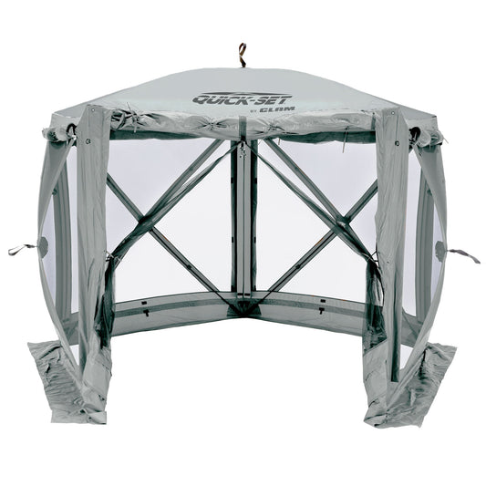 CLAM Quick-Set Adventure 9 x 9 Ft Portable Outdoor Camping Canopy Shelter, Gray - 409469