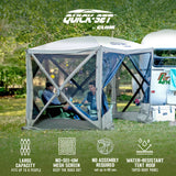 CLAM Quick-Set Adventure 9 x 9 Ft Portable Outdoor Camping Canopy Shelter, Gray - 409469