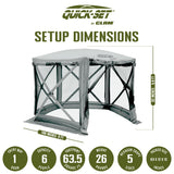 CLAM Quick-Set Adventure 9 x 9 Ft Portable Outdoor Camping Canopy Shelter, Gray - 409469