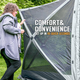 CLAM Quick-Set Adventure 9 x 9 Ft Portable Outdoor Camping Canopy Shelter, Gray - 409469
