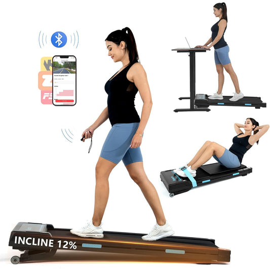 Ksports Under Desk Walking Pad Treadmill with Auto Incline and Wheels, 2.5 HP - 411272