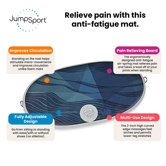 JumpSport 350 Fitness 39" Trampoline Bundled with Wurf Board Anti-Fatigue Mat - 411414