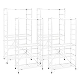 Origami 4 Pack Folding Steel Storage Rack, Adjustable Shelves, R2 Series, White - 415218