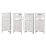 Suncast Outdoor Garden Yard 4 Panel Screen Enclosure Gated Fence, White (5 Pack) - 173090