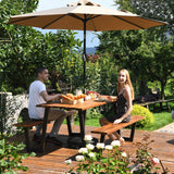 Costway Patented 70 Inch Dining Table Set with Seats and Umbrella Hole - 64231589