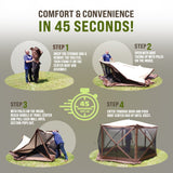 CLAM Quick-Set Pavilion 12.5 x 12.5 Foot Portable Outdoor Canopy Shelter, Gray - 154690