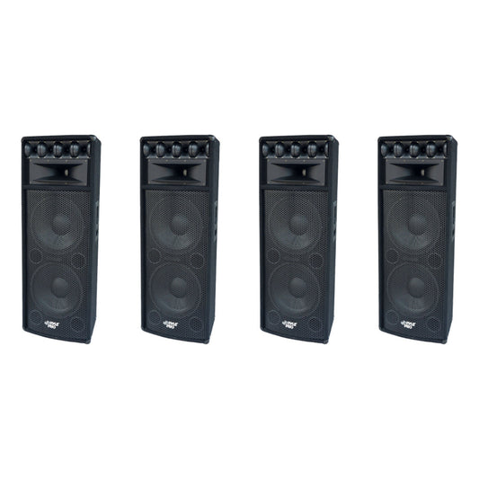 Pyle 1600W Outdoor 7 Way PA Loud-Speaker Cabinet with Dual 12" Woofers (4 Pack) - 218426