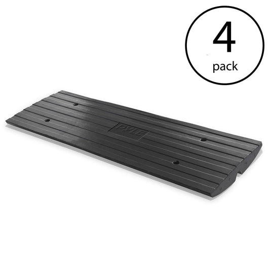 Pyle Car/Truck Rubber Curbside Driveway Ramp Threshold Bridge Track (4 Pack) - 221456