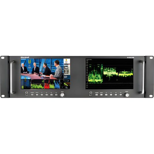 Marshall M-LYNX-702W Dual 7" Rack mountable with HDMI, 3G-SDI, Component, Composite Inputs - MLYNX702W