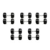 iDeal 5 Pairs of Troy 12-Sided Rubber Encased Dumbbells (60, 70, 80, 90, 100 lbs) - TSDR-60-100