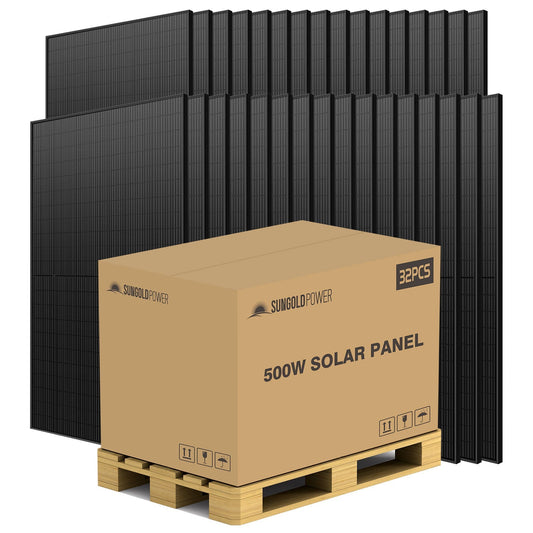 iDeal 500W Mono Black Perc Solar Panel Full Pallet (32 Panels) UL 61730 - SG-500WMx32