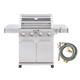 Monument Grills Larger Convertible 4-Burner Natural Gas Grill Stainless Steel Cabinet Style Propane Grills with Conversion Kit(2 Items) - B0BGNQPDY8