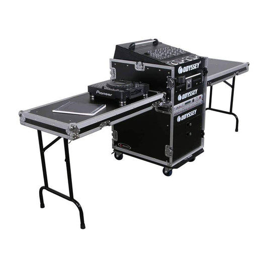 Odyssey 13U Top Slanted 16U Bottom Vertical Pro Combo Rack with 2 Side Tables - 188029