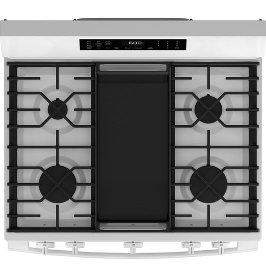 GE APPLIANCES GGF600AVWW GE(R) 30" Free-Standing Gas Convection Range with No Preheat Air Fry and EasyWash(TM) Oven Tray - GGF600AVWW-KT