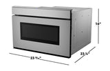 SHARP  24 in. 1.2 cu. ft. 950W Sharp Stainless Steel Smart Easy Wave Open Microwave Drawer Oven - SMD2479JS-KT