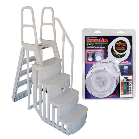 Main Access Above Ground Swimming Pool Step Ladder with Smart LED Light & Remote - 59344