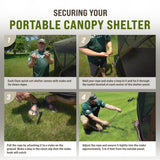CLAM Quick-Set Pavilion 12.5 x 12.5 Foot Portable Outdoor Canopy Shelter, Tan - 136085