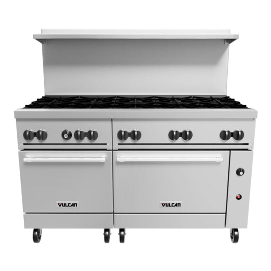 Vulcan 60SS-10B 60" Gas 10-Burner Range with 2 Standard Ovens - 358,000 BTU - 60SS-10BN