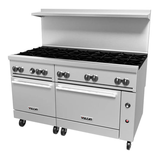 Vulcan 60SS-10B 60" Gas 10-Burner Range with 2 Standard Ovens - 358,000 BTU - 60SS-10BN