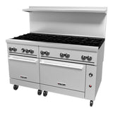 Vulcan 60SS-10B 60" Gas 10-Burner Range with 2 Standard Ovens - 358,000 BTU - 60SS-10BN