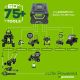 Greenworks 60V 16" Cordless Battery String Trimmer (Attachment Capable) & 8" Edger Attachment Combo Kit w/ 4.0 Ah Battery & Charger - 2135002-VK