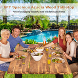 Costway Patented 70 Inch Dining Table Set with Seats and Umbrella Hole - 64231589