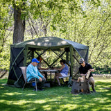 Clam Quick-Set Pavilion 12.5 x 12.5 Foot Portable Outdoor Canopy Shelter, Green - 320777